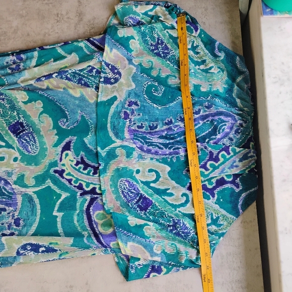 Chico's Sleeveless Halter Ocean Paisley Bib Maxi Dress Womens 3 XL Coastal Boho - Picture 11 of 14